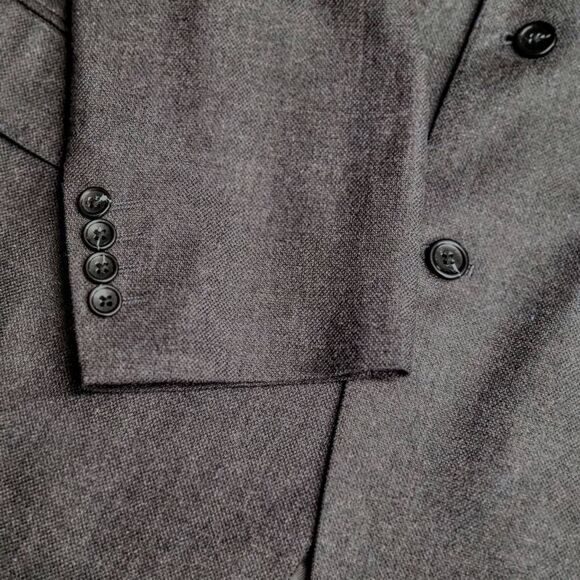 Baroni Couture Silk & Wool Grey Blazer Tan & Blue Flecks Sport Coat Jacket - Picture 5 of 9